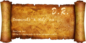 Demcsák Róza névjegykártya